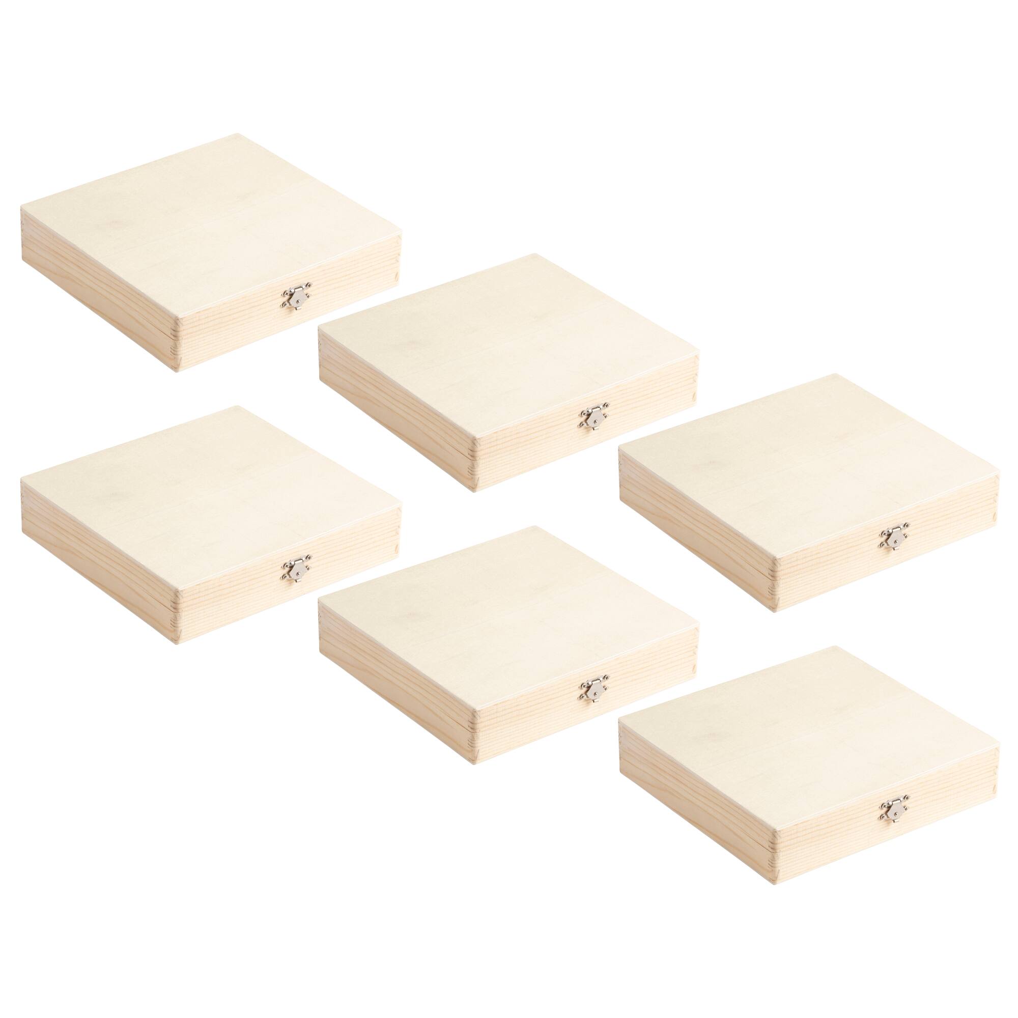 6 Pack: 8.5" Wood Flat Box by Make Market®